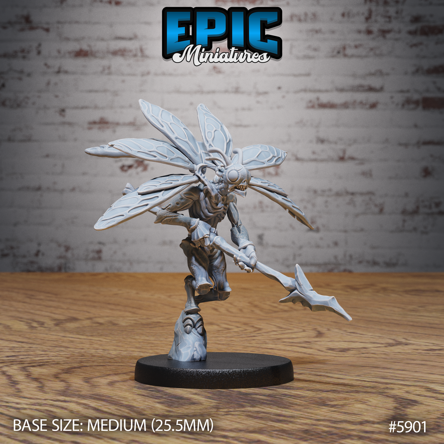 3D Resin Miniature Insect Folk Warrior - D&D Epic Miniatures