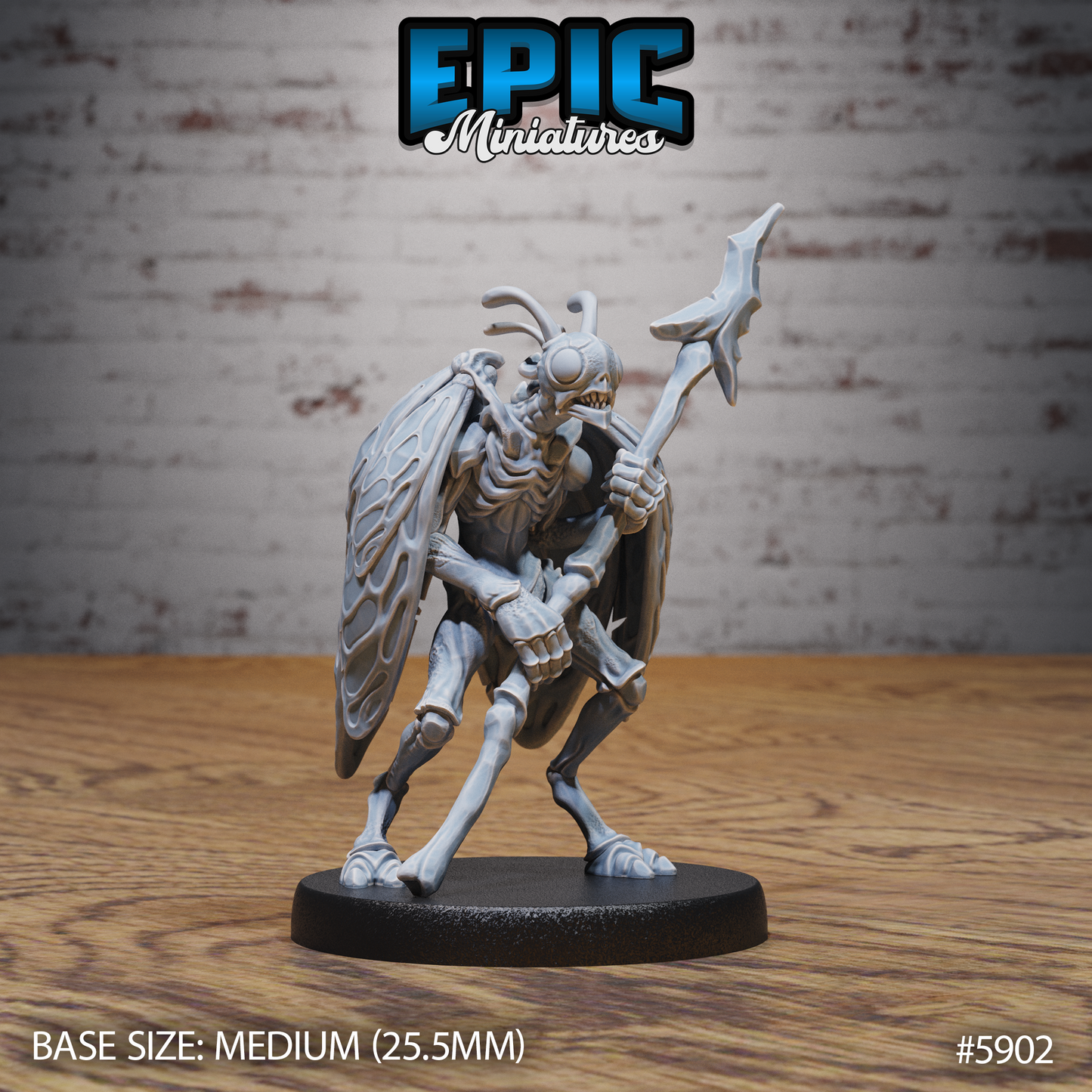 3D Resin Miniature Insect Folk Warrior - D&D Epic Miniatures