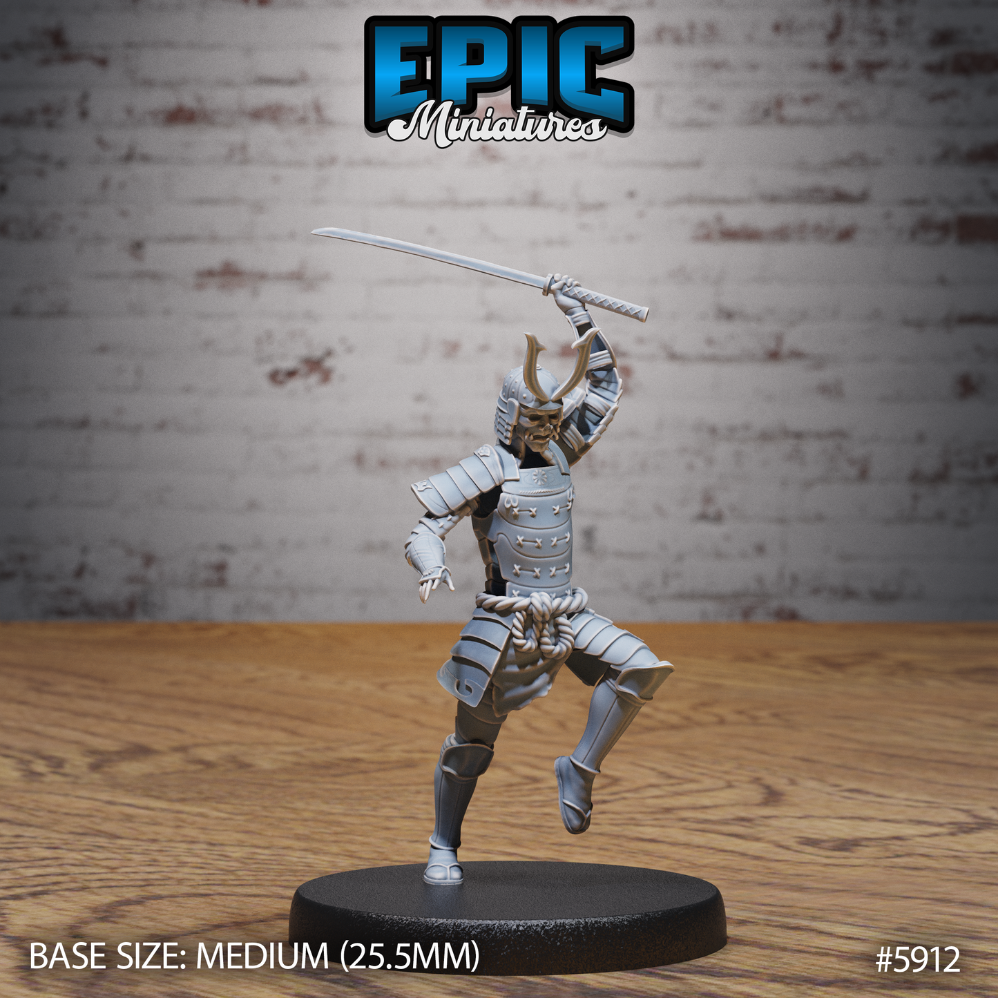3D Resin Miniature Animated Samurai Armor v1 - D&D Epic Miniatures