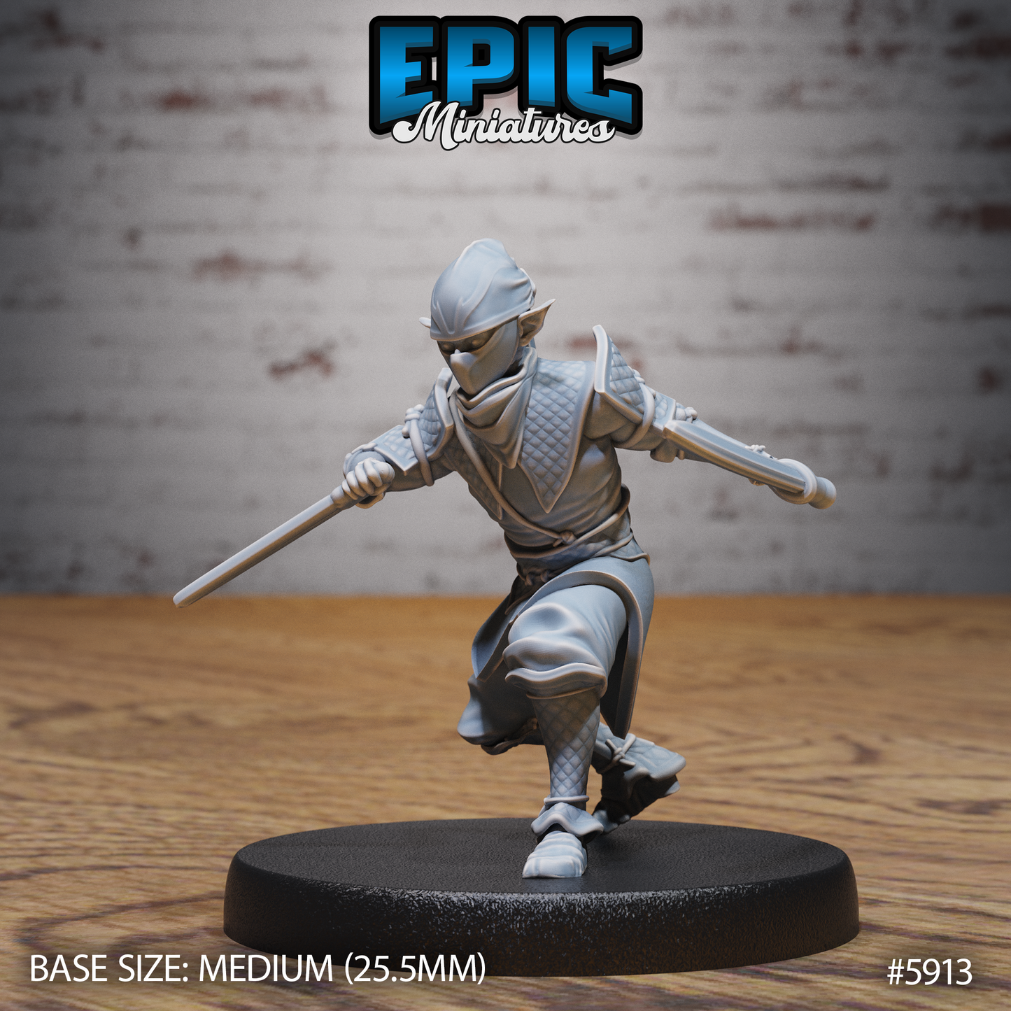 3D Resin Miniature Halfling Ninja - D&D Epic Miniatures
