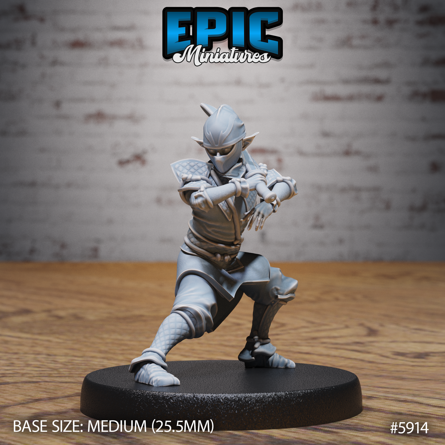 3D Resin Miniature Halfling Ninja - D&D Epic Miniatures