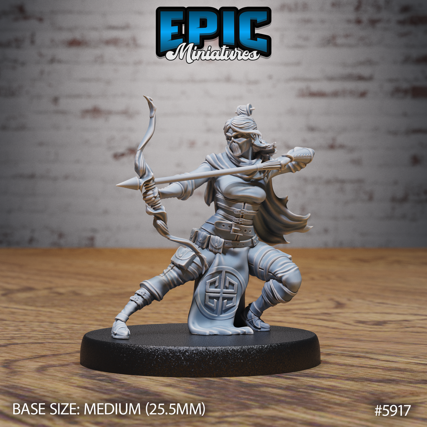 3D Resin Miniature Masked Kunoichi - D&D Epic Miniatures