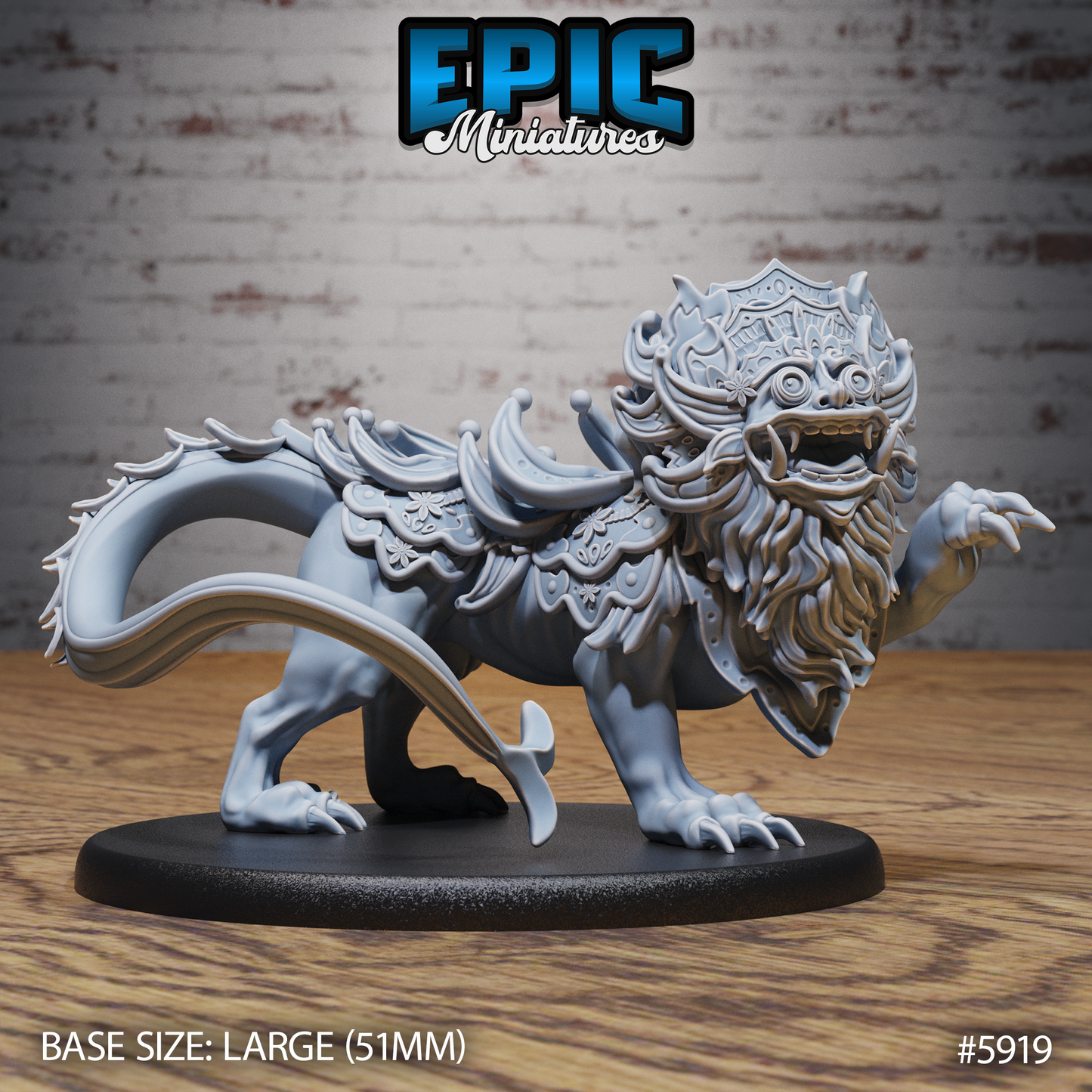 3D Resin Miniature Guardian Lion - D&D Epic Miniatures
