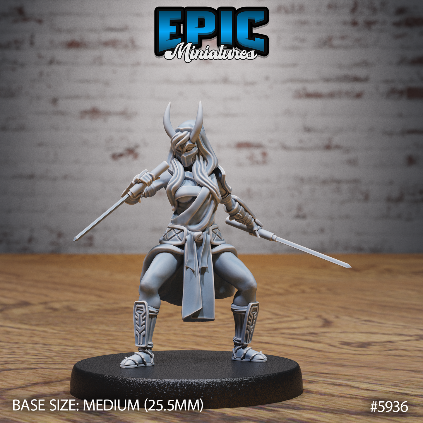 3D Resin Miniature Oni Kunoichi - D&D Epic Miniatures