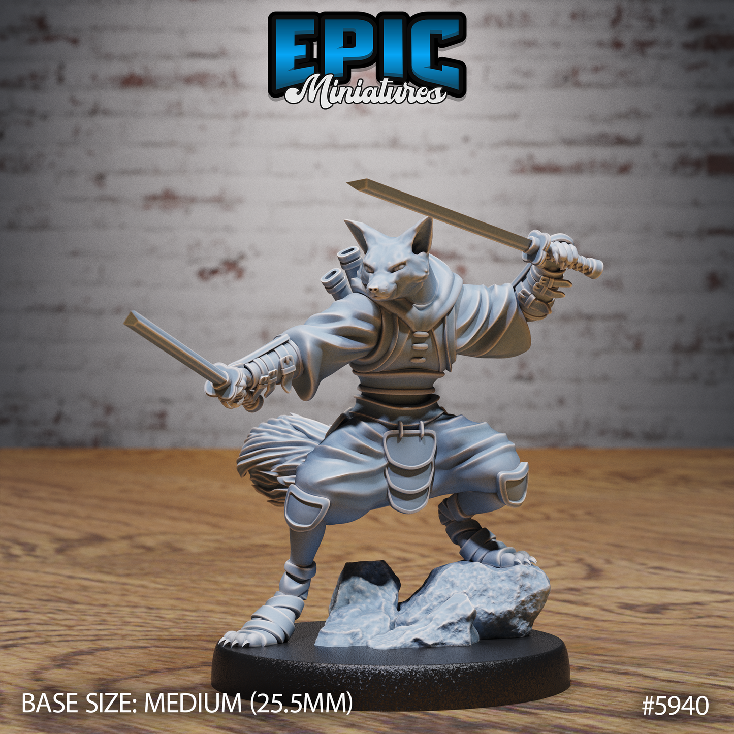 3D Resin Miniature Kitsuninja - D&D Epic Miniatures