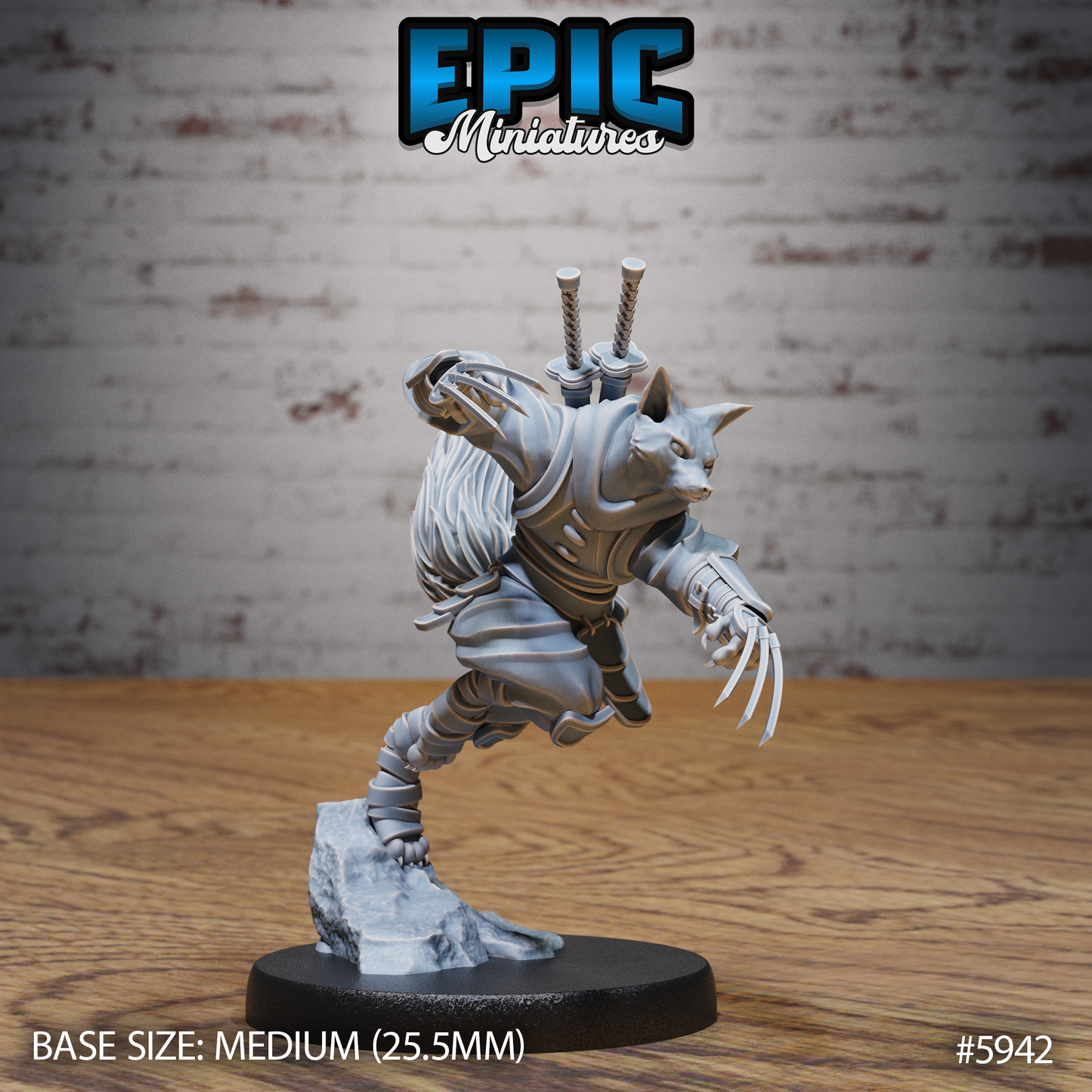 3D Resin Miniature Kitsuninja - D&D Epic Miniatures