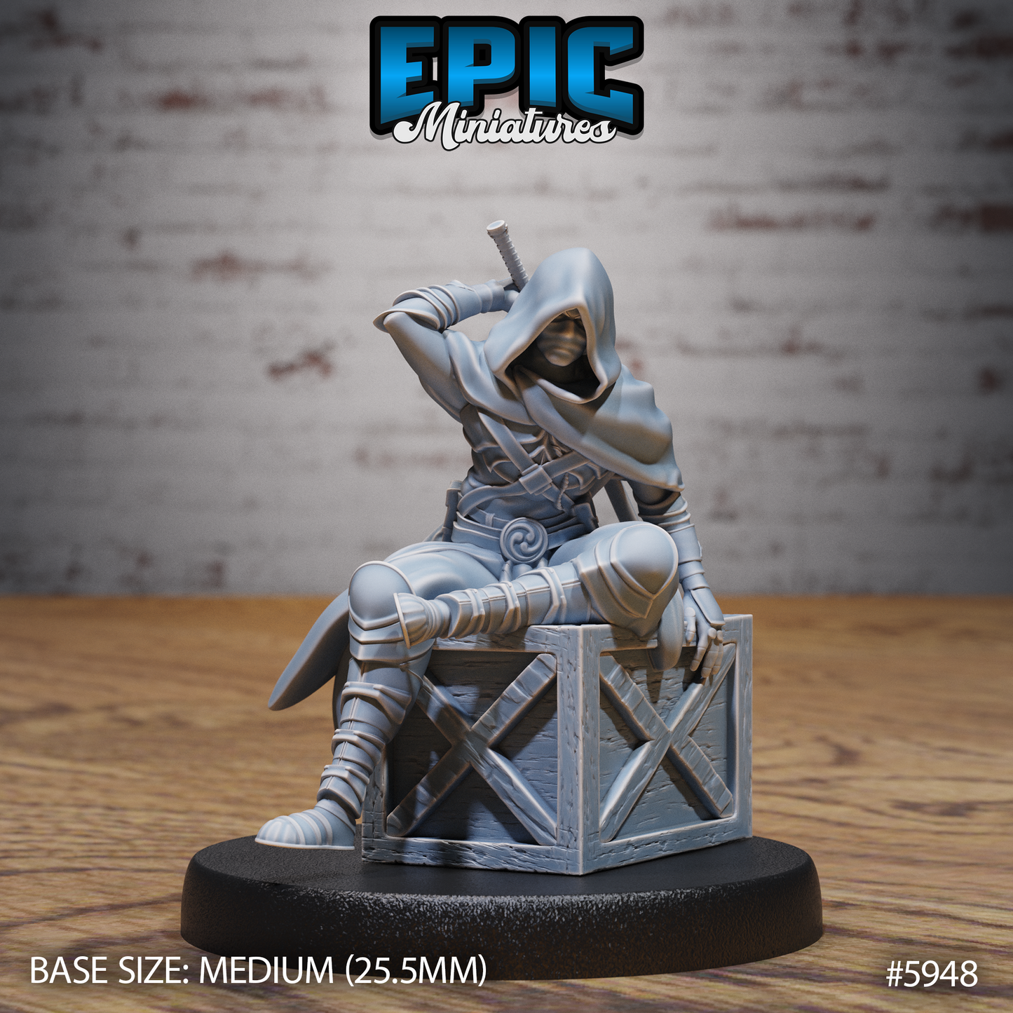 3D Resin Miniature Hooded Ninja - D&D Epic Miniatures