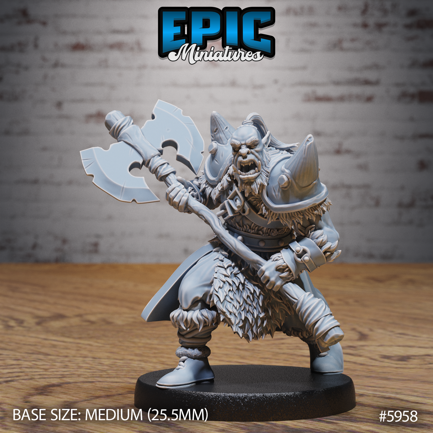 3D Resin Miniature Snow Orc - D&D Epic Miniatures