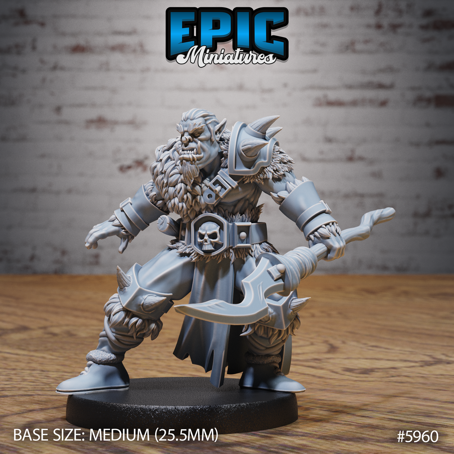 3D Resin Miniature Snow Orc - D&D Epic Miniatures