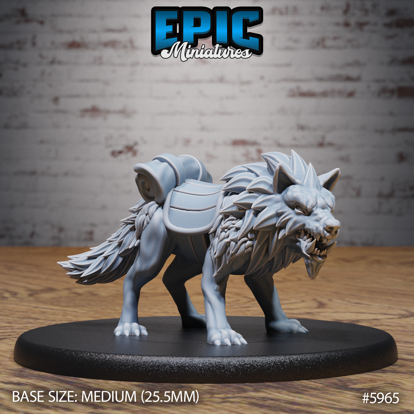 3D Resin Miniature Snow Orc Warg Rider - D&D Epic Miniatures