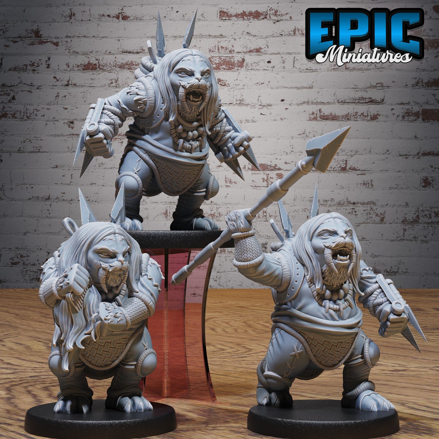 3D Resin Miniature Walrus Folk Huntress - D&D Epic Miniatures