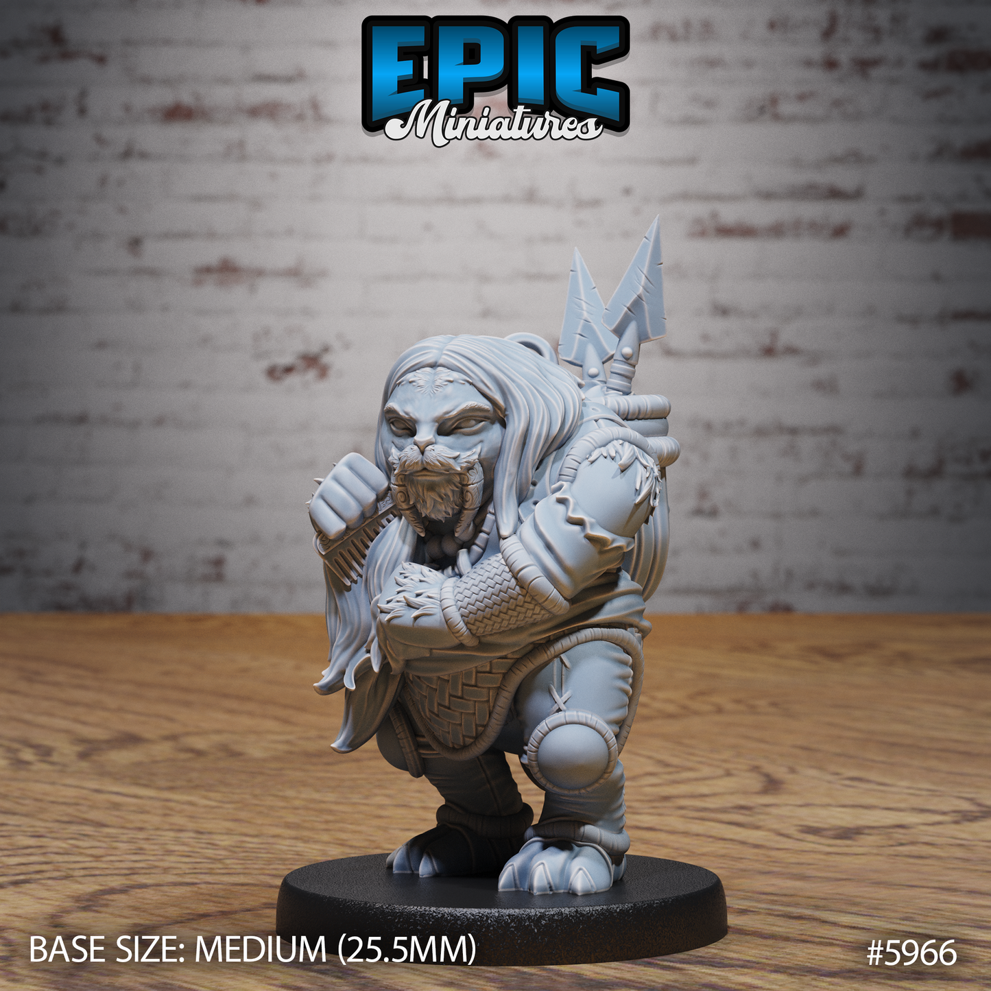 3D Resin Miniature Walrus Folk Huntress - D&D Epic Miniatures