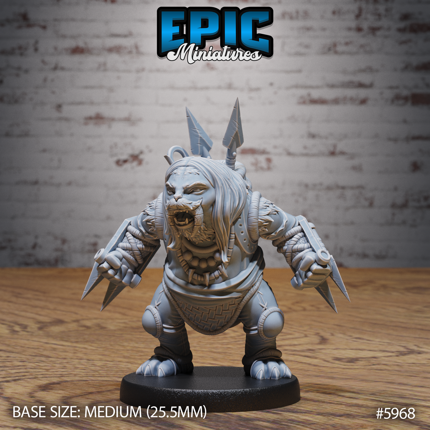 3D Resin Miniature Walrus Folk Huntress - D&D Epic Miniatures