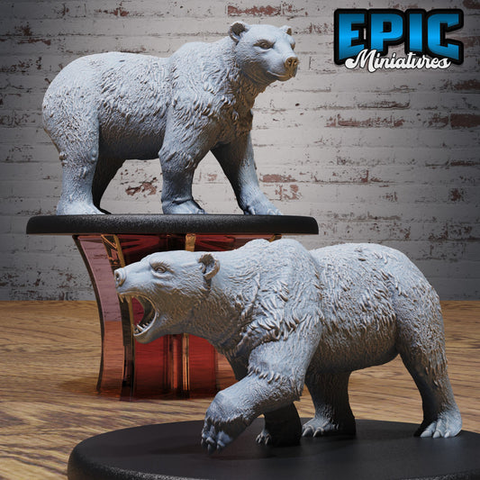 3D Resin Miniature Polar Bear - D&D Epic Miniatures