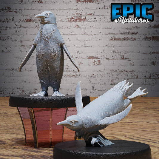 3D Resin Miniature Penguin - D&D Epic Miniatures