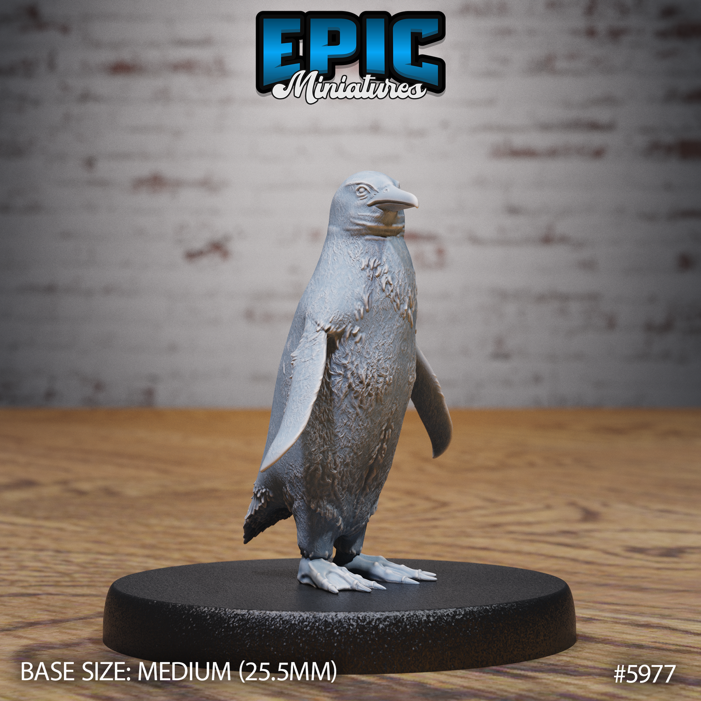 3D Resin Miniature Penguin - D&D Epic Miniatures