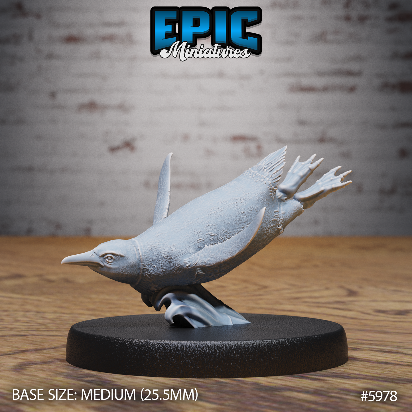 3D Resin Miniature Penguin - D&D Epic Miniatures
