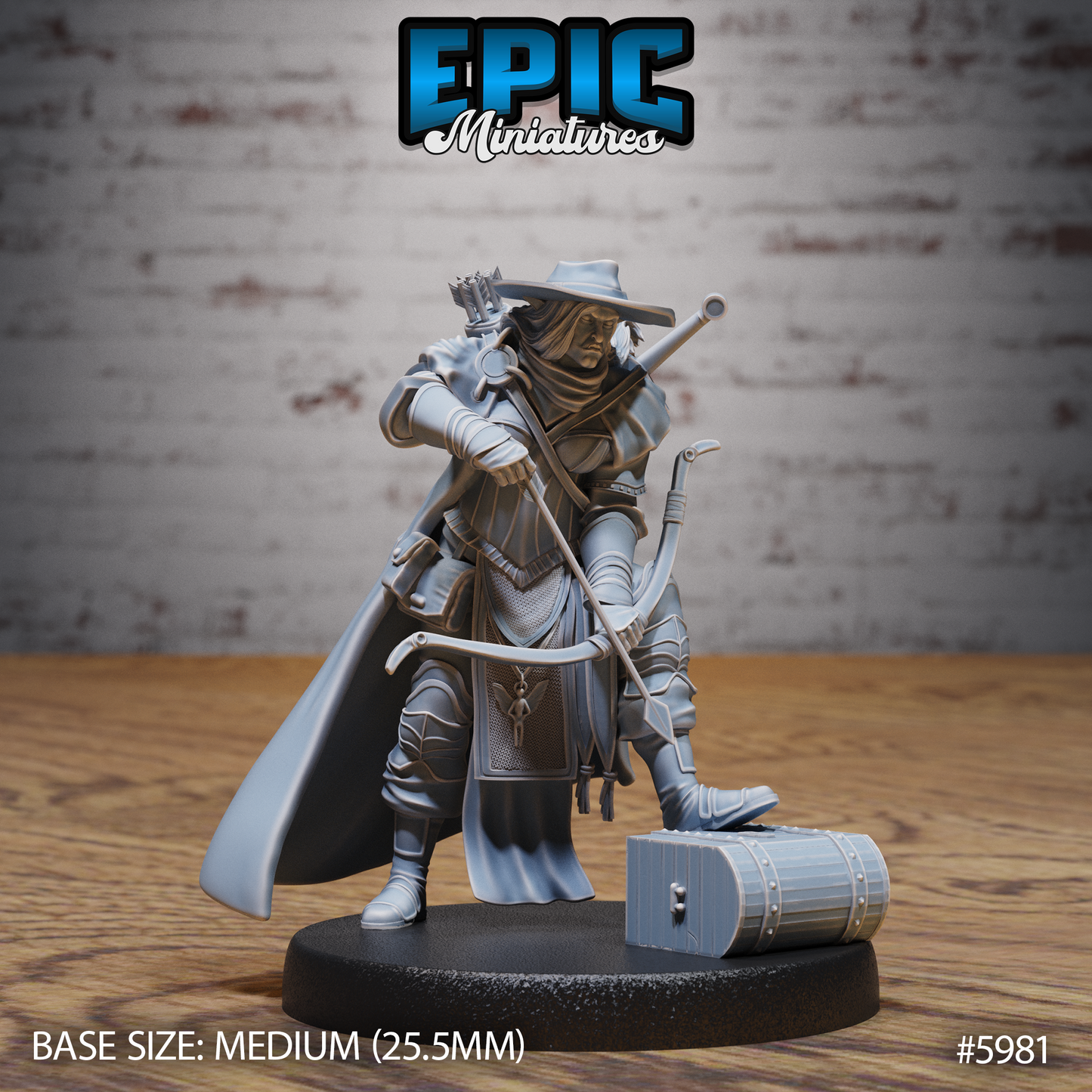 3D Resin Miniature Half-Orc Female Adventurer - D&D Epic Miniatures