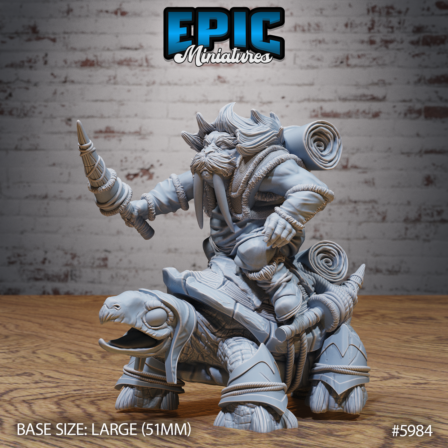 3D Resin Miniature Walrus Folk Warrior - D&D Epic Miniatures