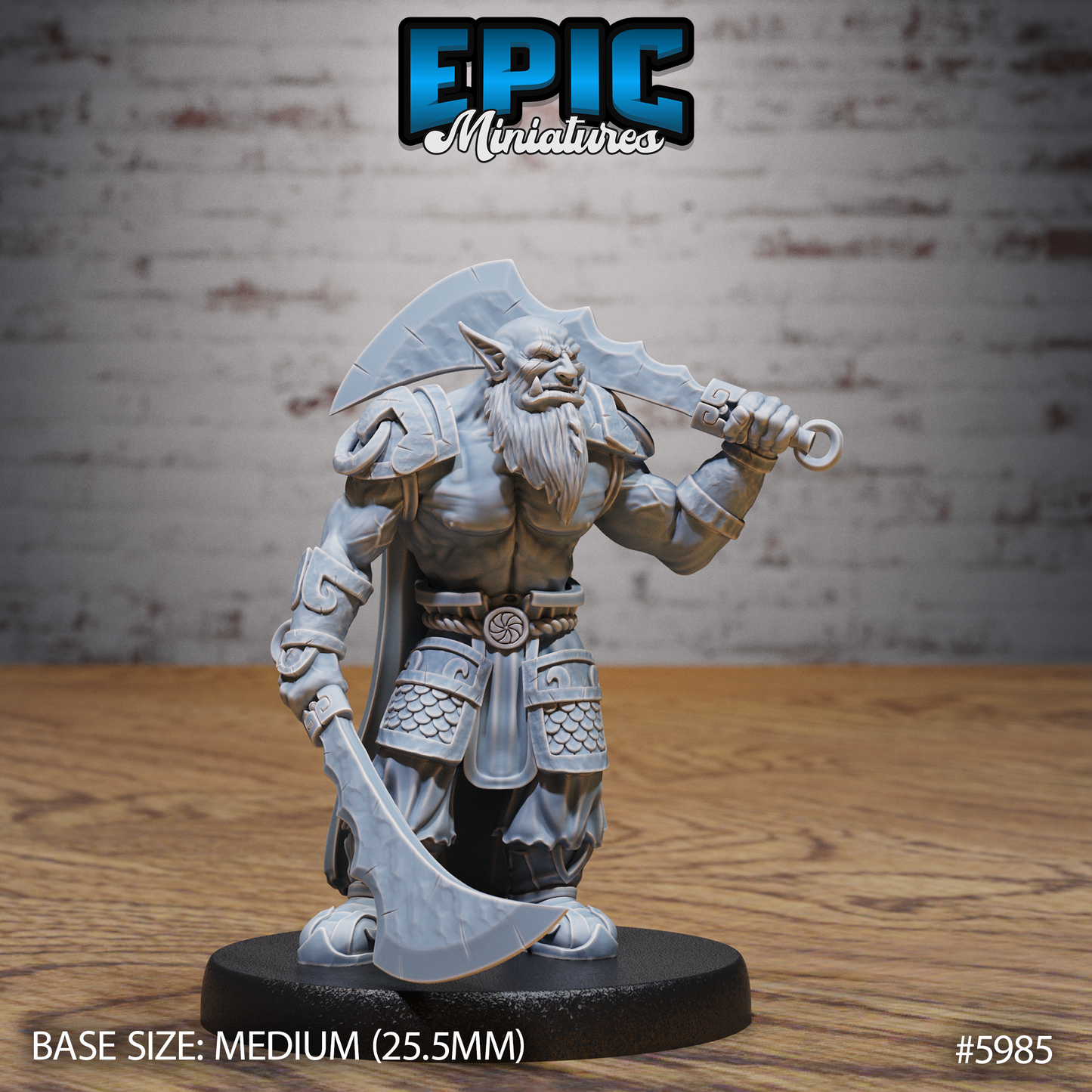 3D Resin Miniature Orc Chief - D&D Epic Miniatures