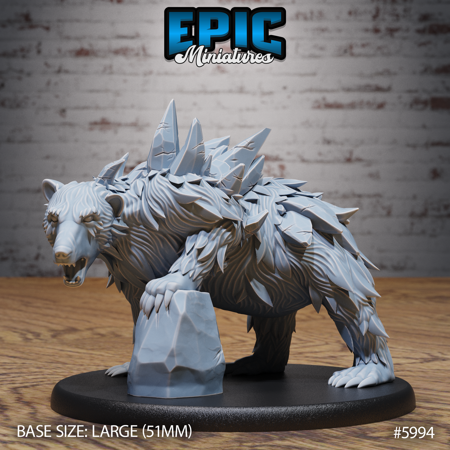 3D Resin Miniature Magical Frost Bear - D&D Epic Miniatures