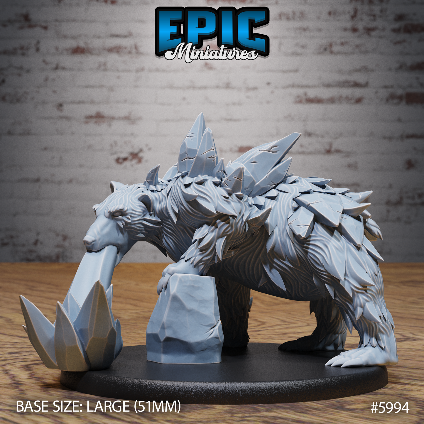 3D Resin Miniature Magical Frost Bear - D&D Epic Miniatures