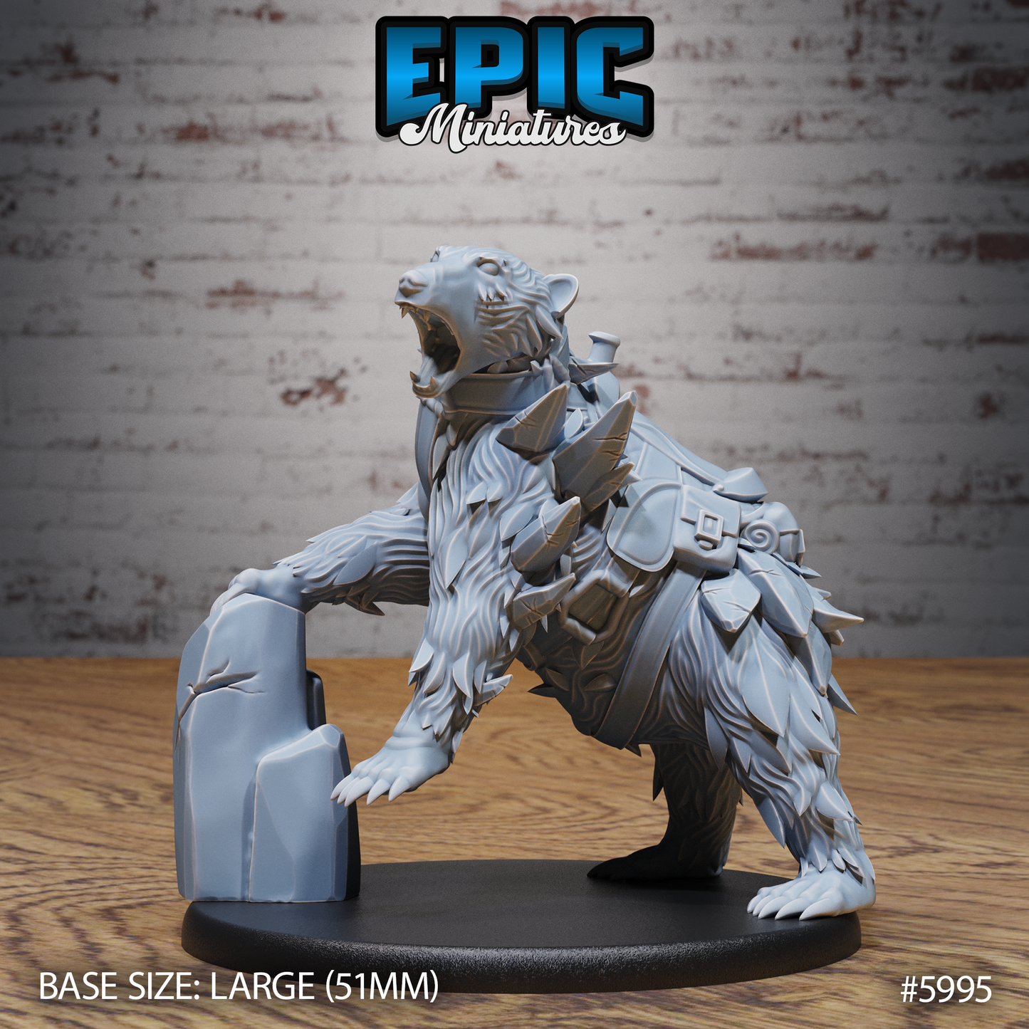 3D Resin Miniature Magical Frost Bear - D&D Epic Miniatures