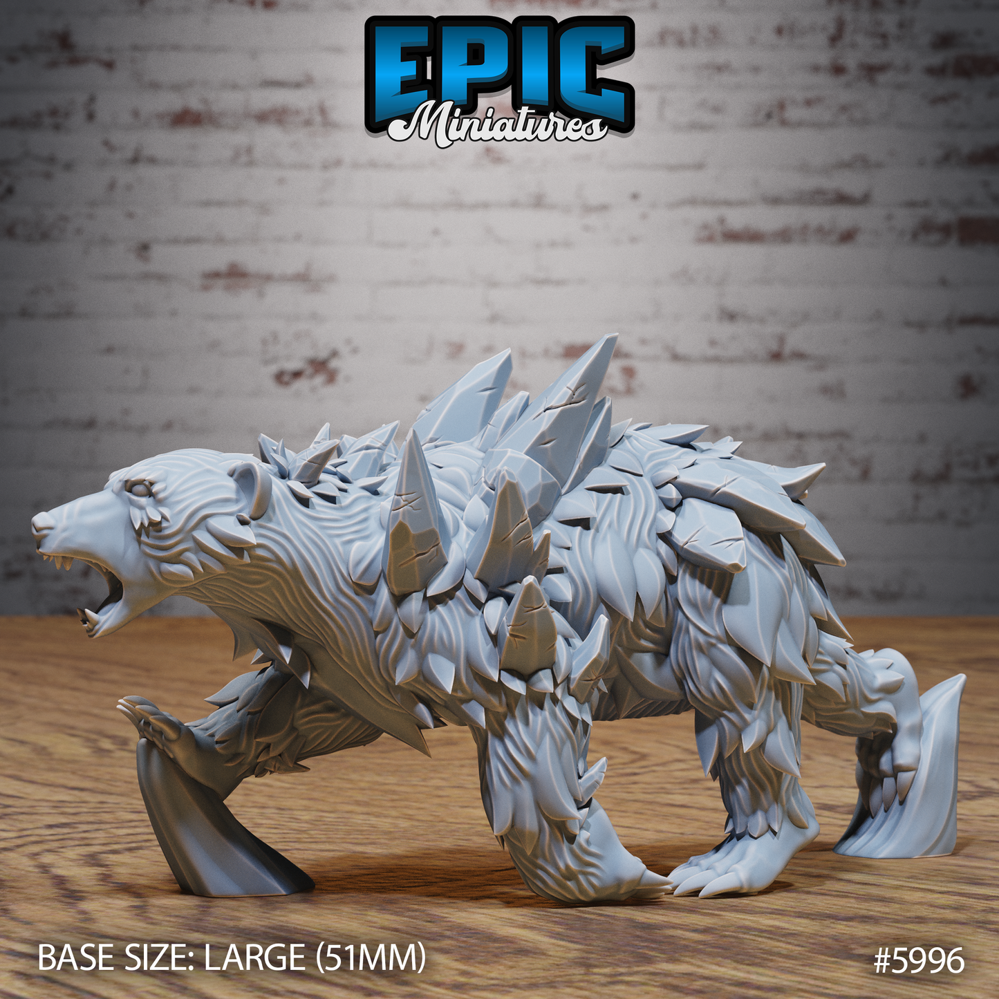 3D Resin Miniature Magical Frost Bear - D&D Epic Miniatures