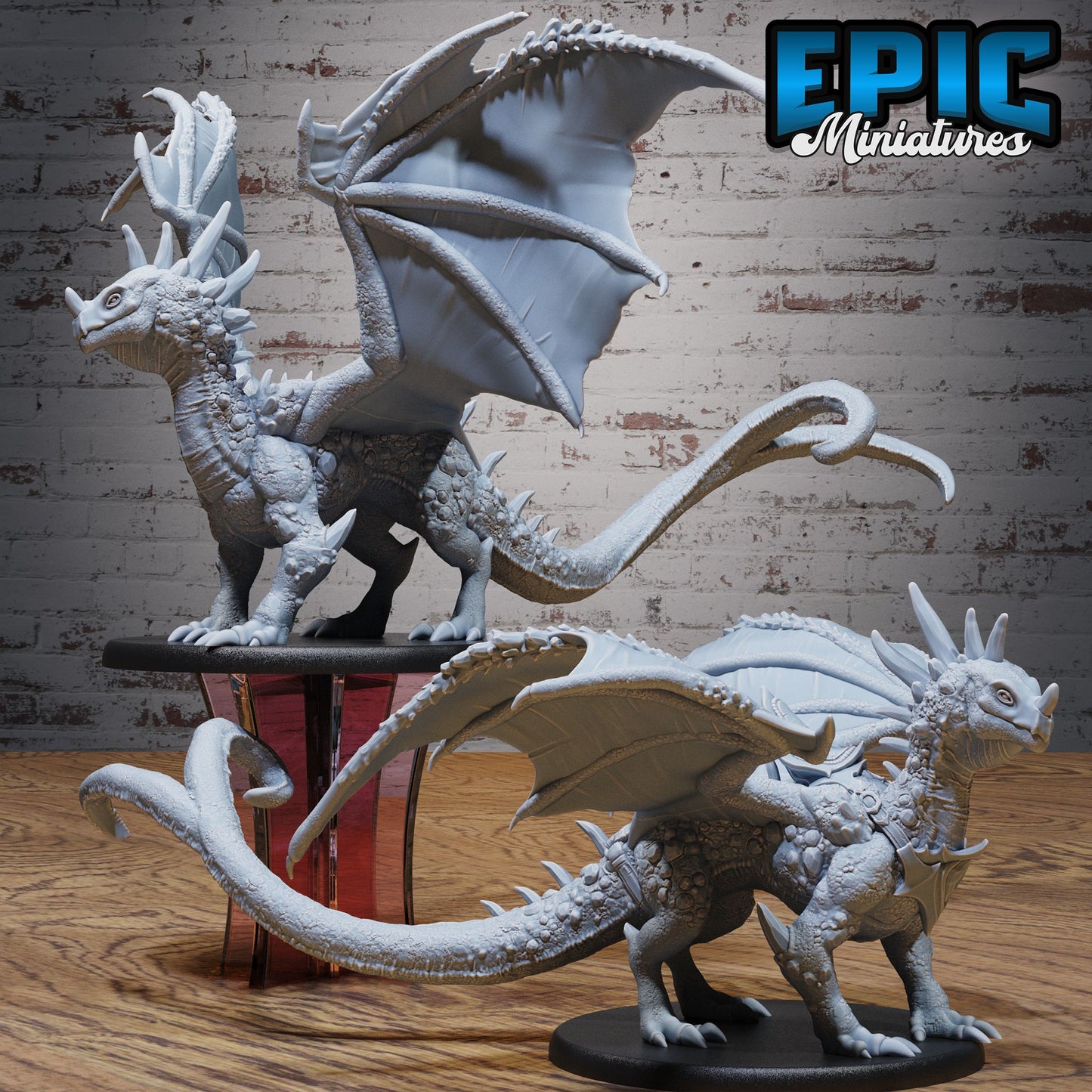 3D Resin Miniature Crystal Dragon Young - D&D Epic Miniatures