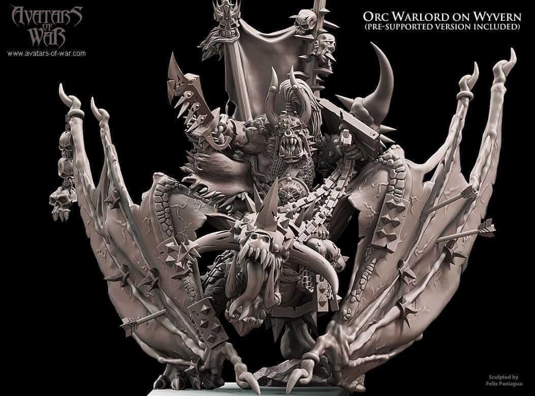 Orc Warlord on Wyvern - Avatars of War