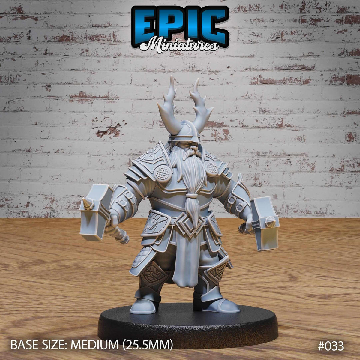 Dwarf with dual hammers - D&D Epic Miniatures   and Dragons