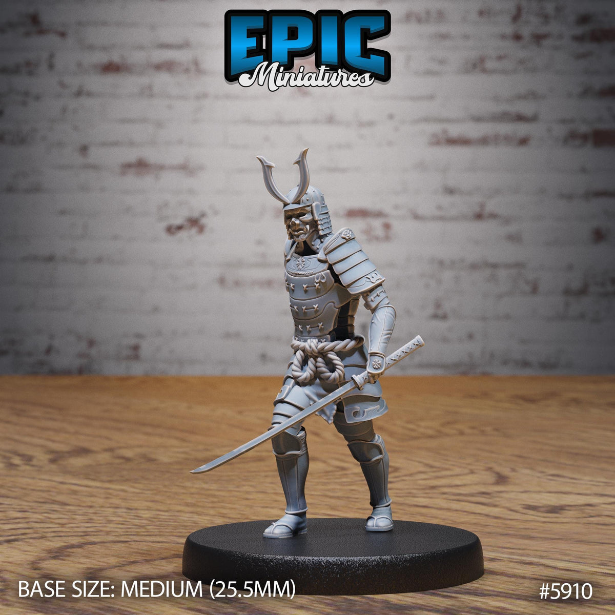 3D Resin Miniature Animated Samurai Armor v1 - D&D Epic Miniatures