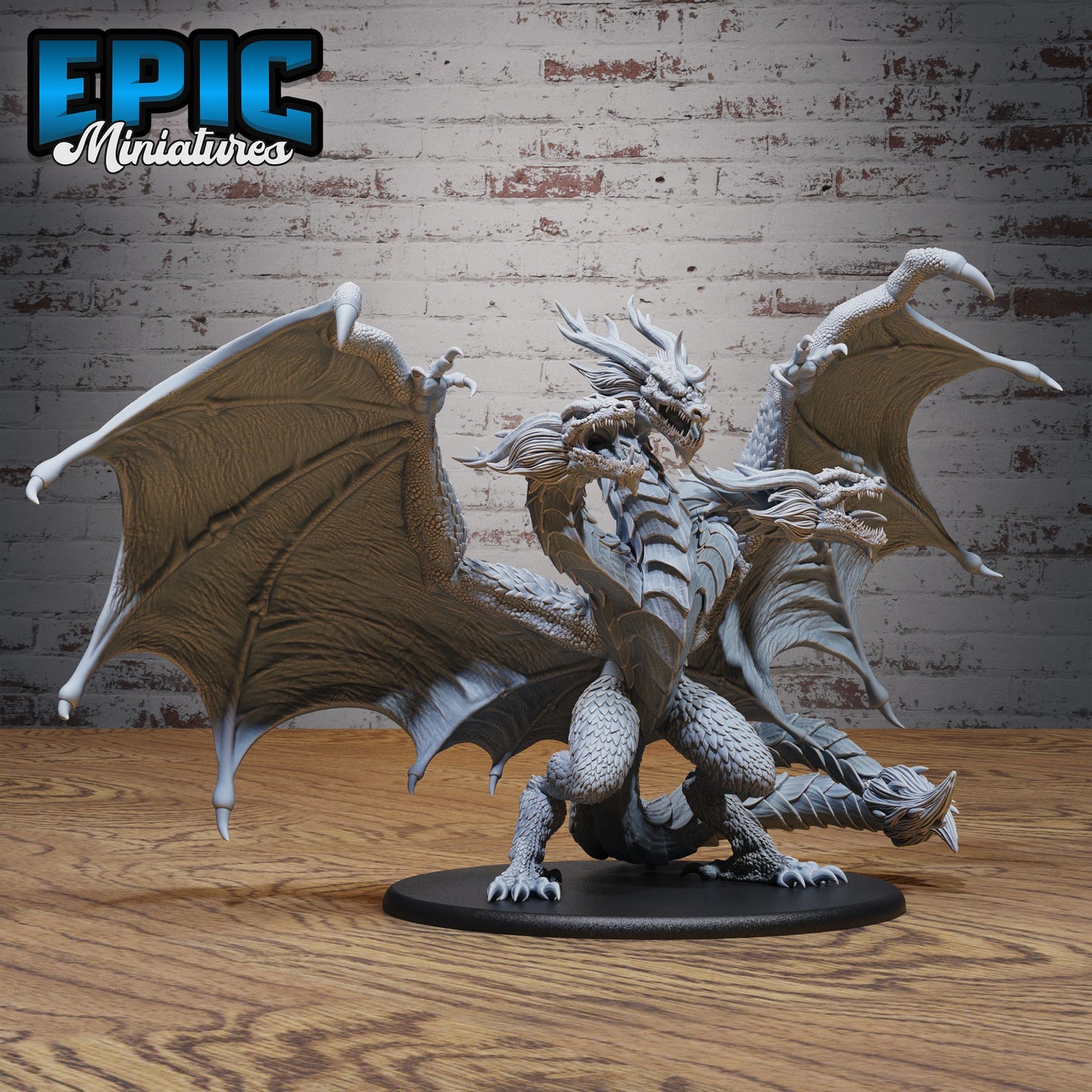 3D Resin Miniature Trinity Horned Wyvern - D&D Epic Miniatures