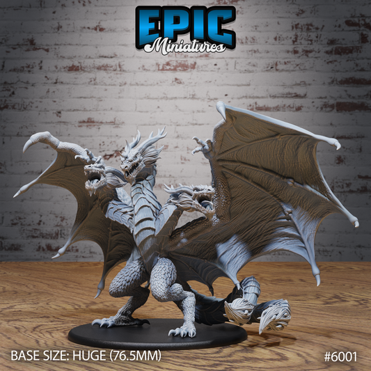 3D Resin Miniature Trinity Horned Wyvern - D&D Epic Miniatures