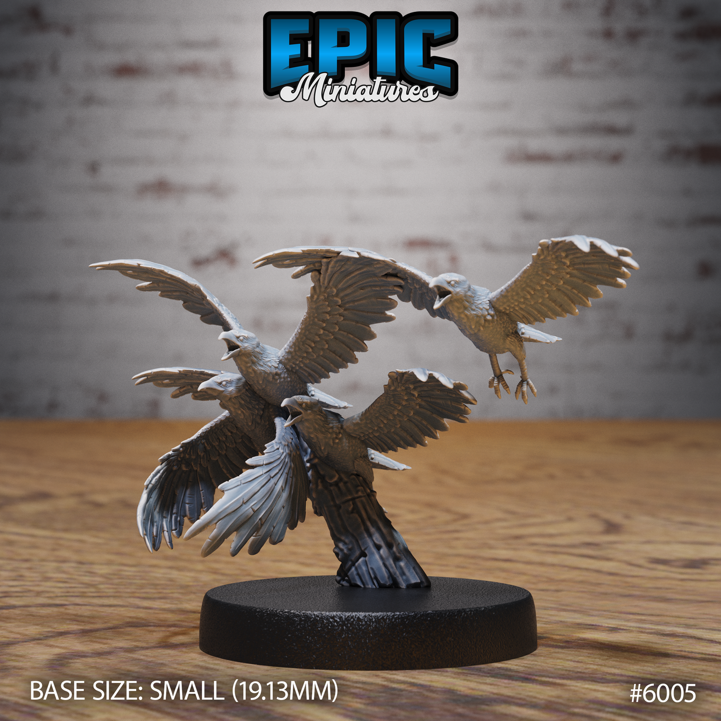3D Resin Miniature Raven Swarm - D&D Epic Miniatures