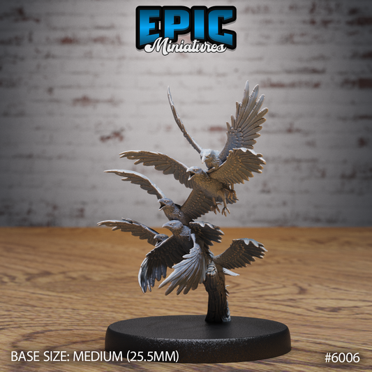 3D Resin Miniature Raven Swarm - D&D Epic Miniatures