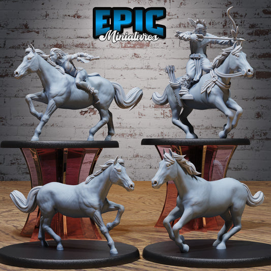 3D Resin Miniature Native Tribe Rider - D&D Epic Miniatures