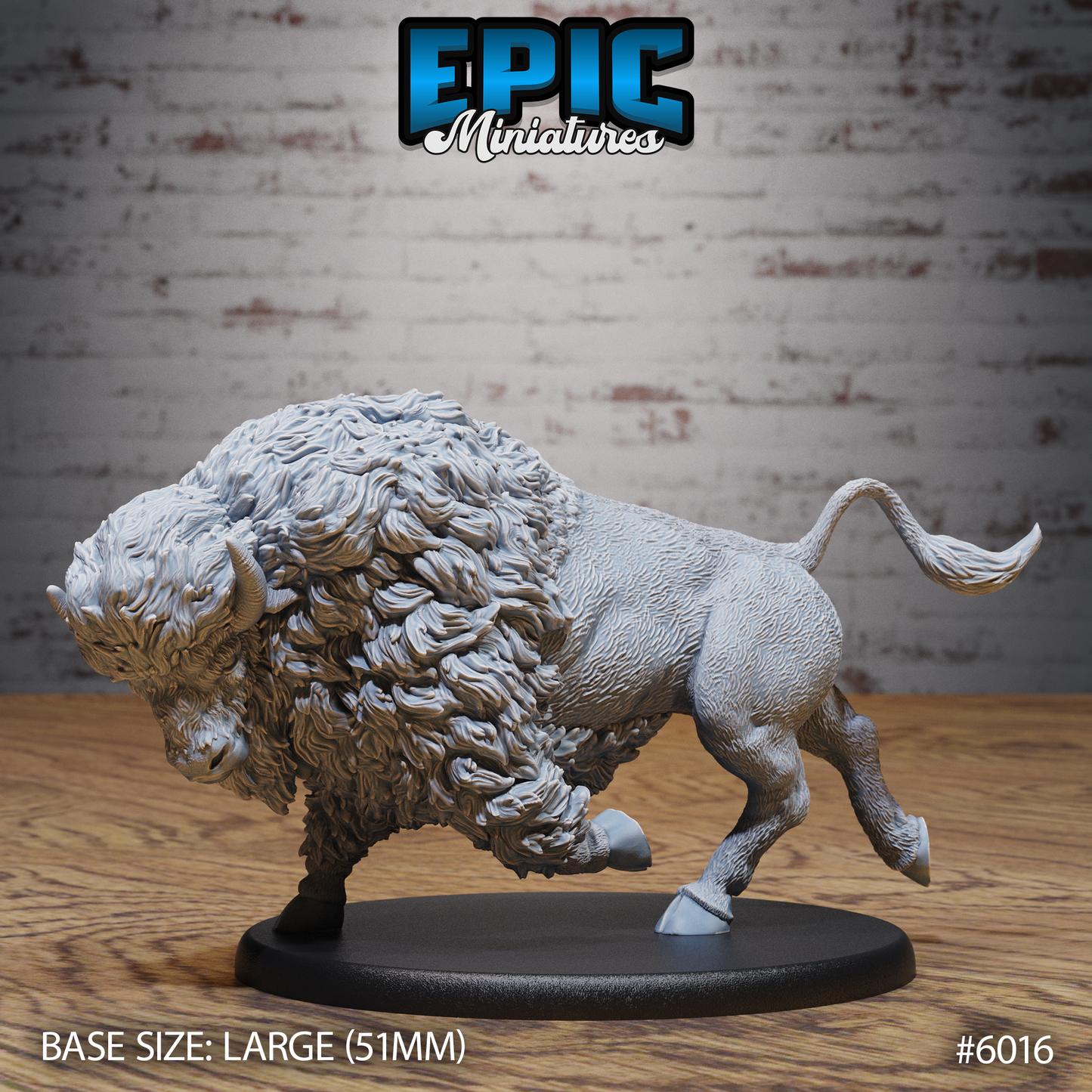 3D Resin Miniature Bison - D&D Epic Miniatures