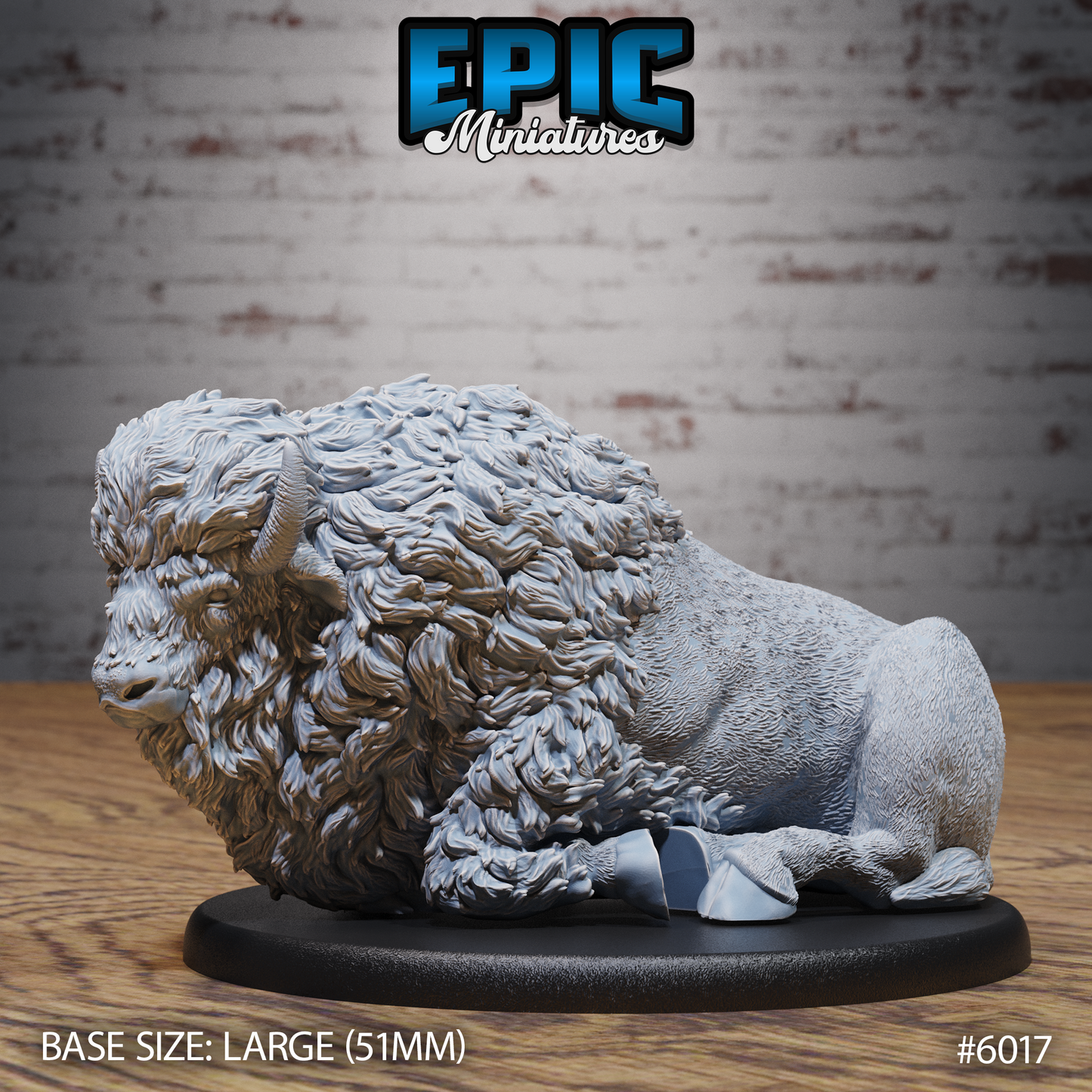 3D Resin Miniature Bison - D&D Epic Miniatures