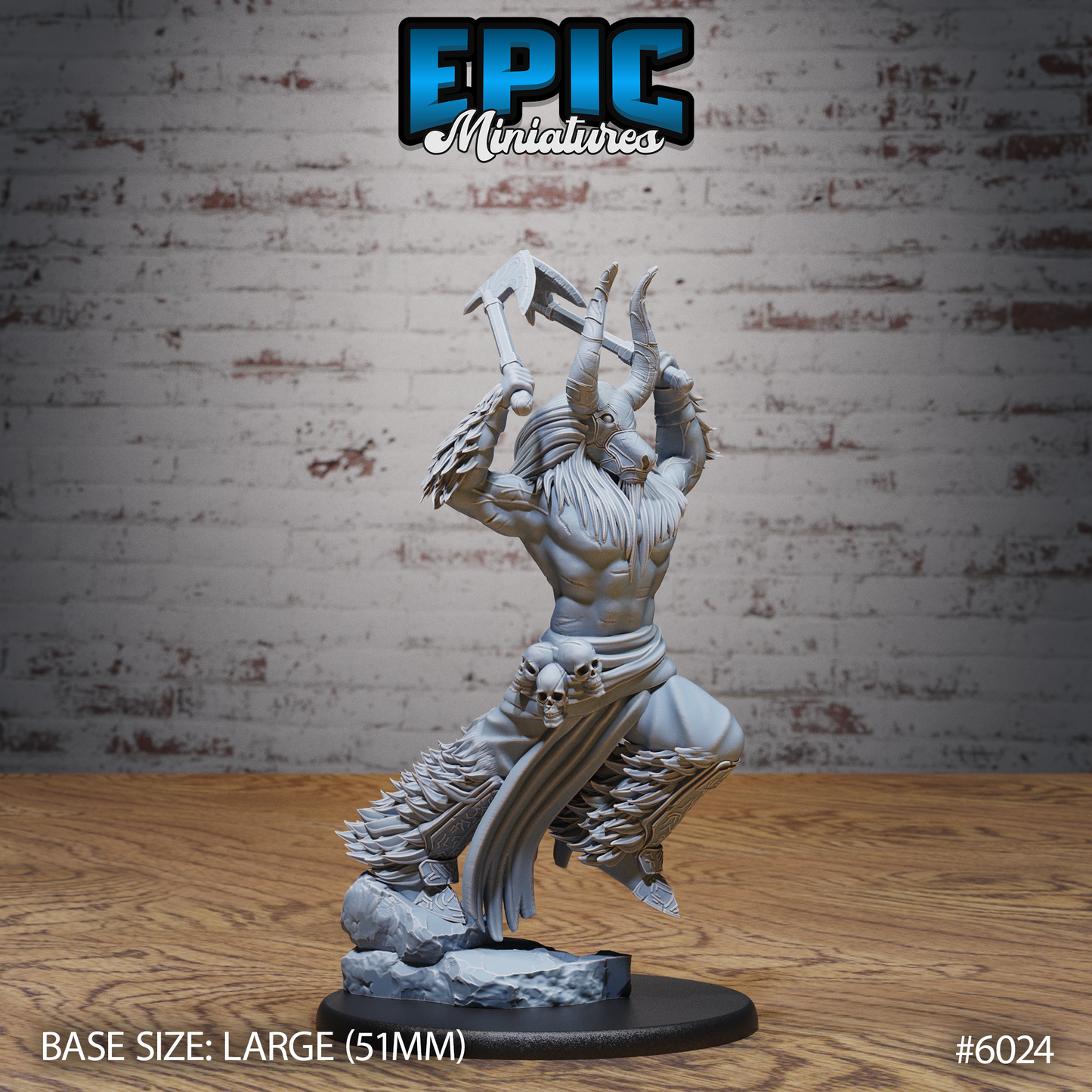 3D Resin Miniature Bull Spirit Warrior - D&D Epic Miniatures