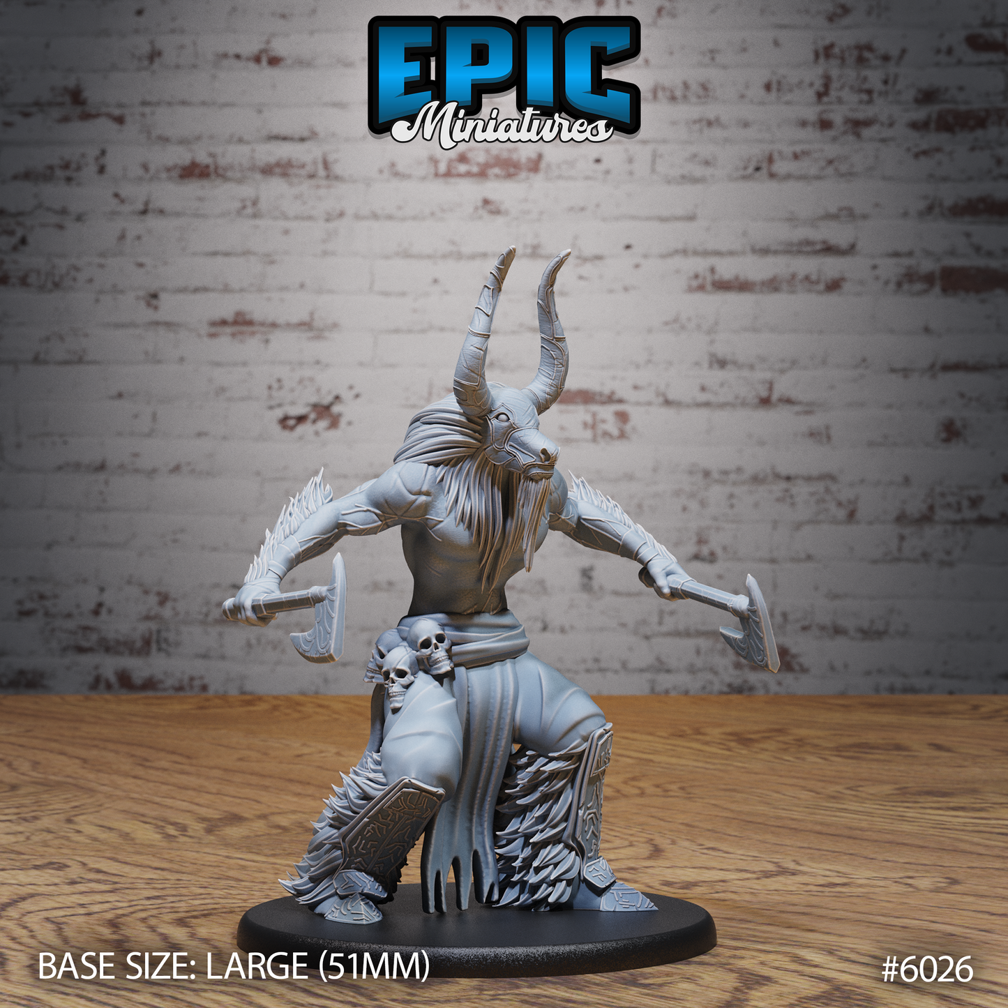 3D Resin Miniature Bull Spirit Warrior - D&D Epic Miniatures