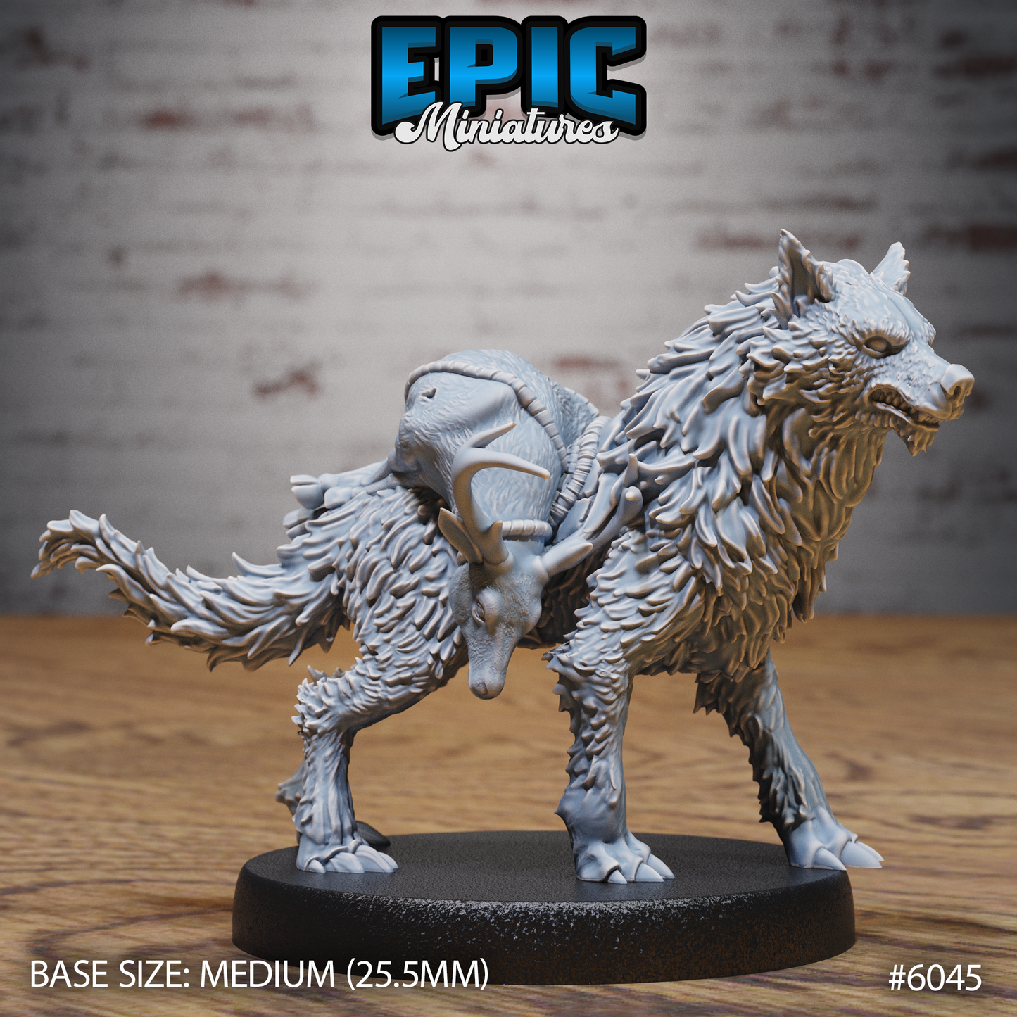 3D Resin Miniature Wolf Spirit Huntress - D&D Epic Miniatures