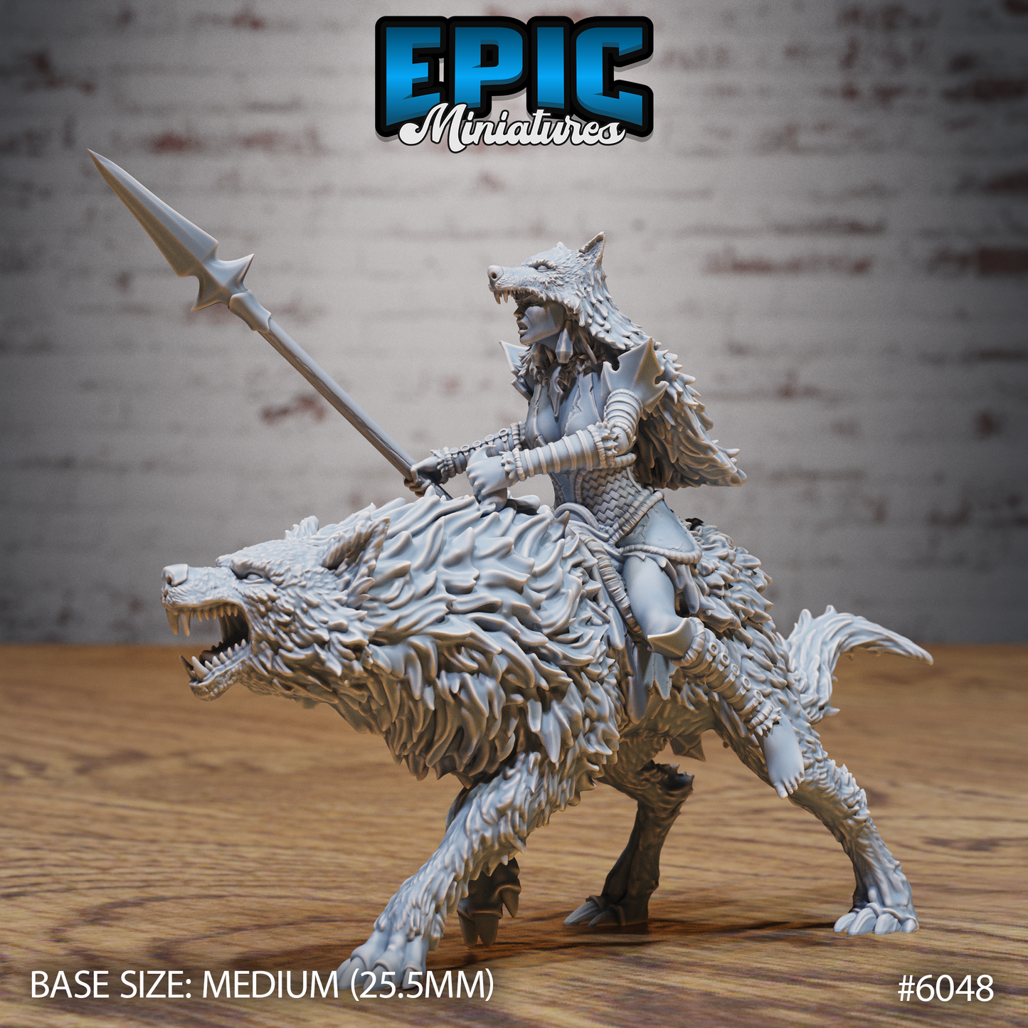 3D Resin Miniature Wolf Spirit Huntress - D&D Epic Miniatures