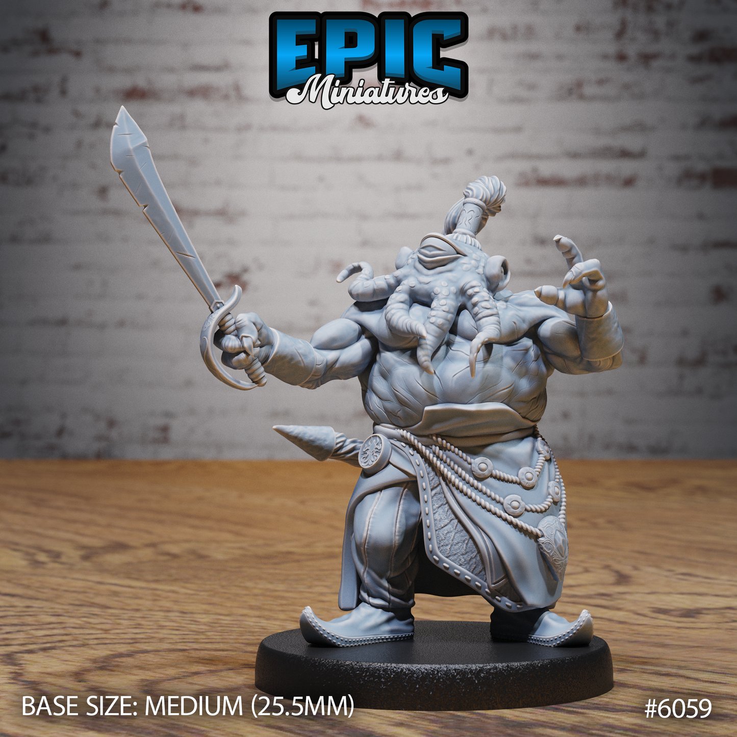 3D Resin Miniature Octofolk Pirate - D&D Epic Miniatures
