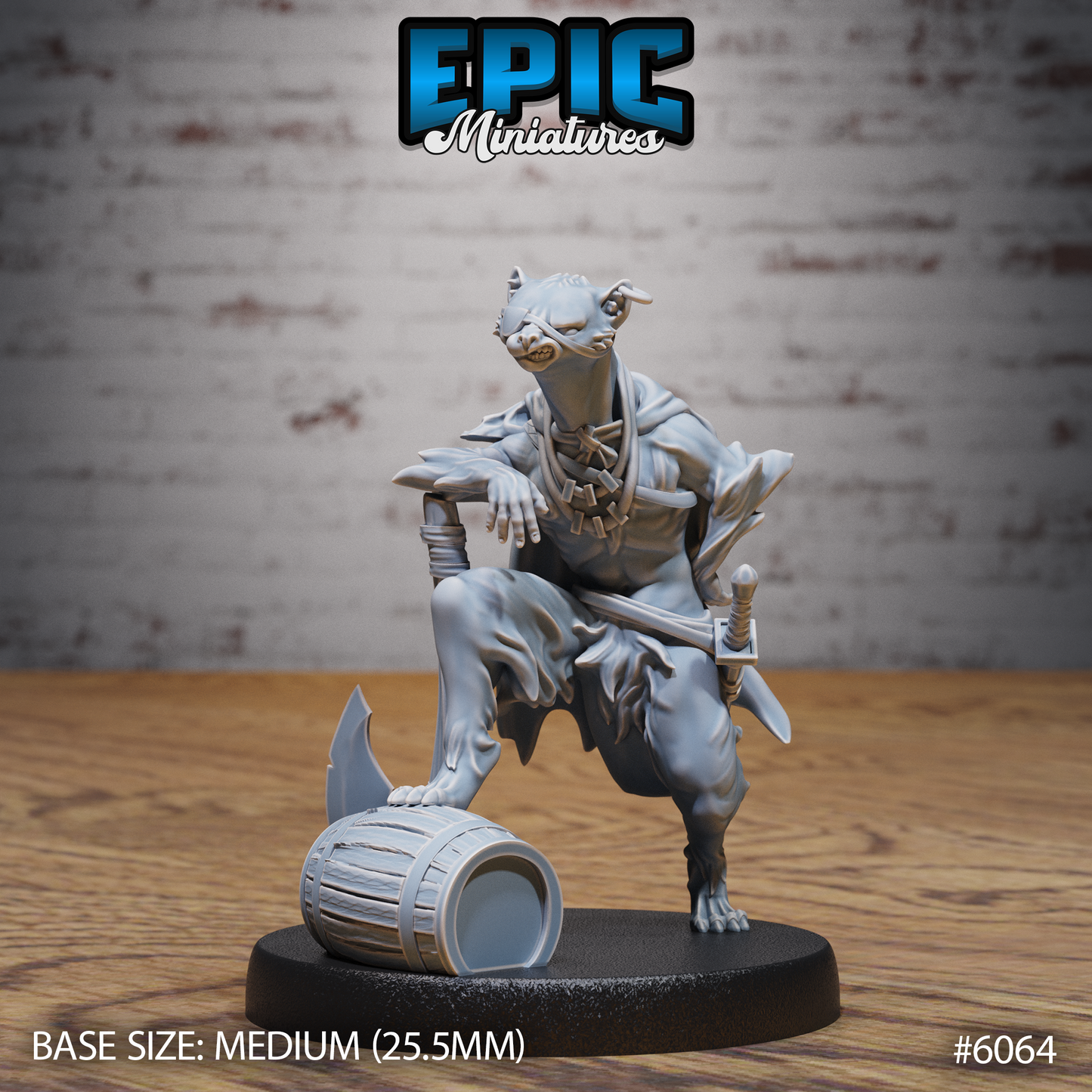 3D Resin Miniature Otterfolk Pirate - D&D Epic Miniatures