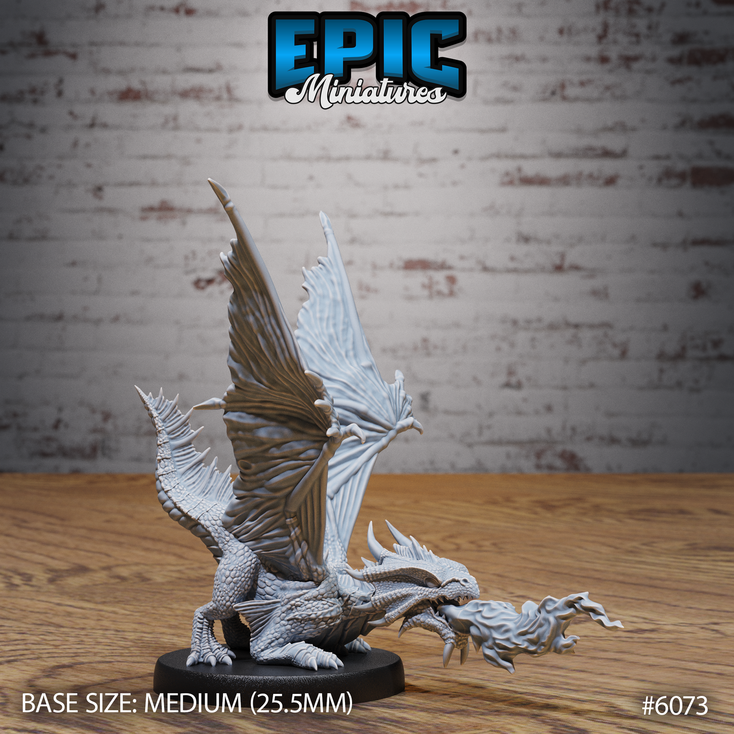 3D Resin Miniature Bronze Dragon Wyrmling - D&D Epic Miniatures