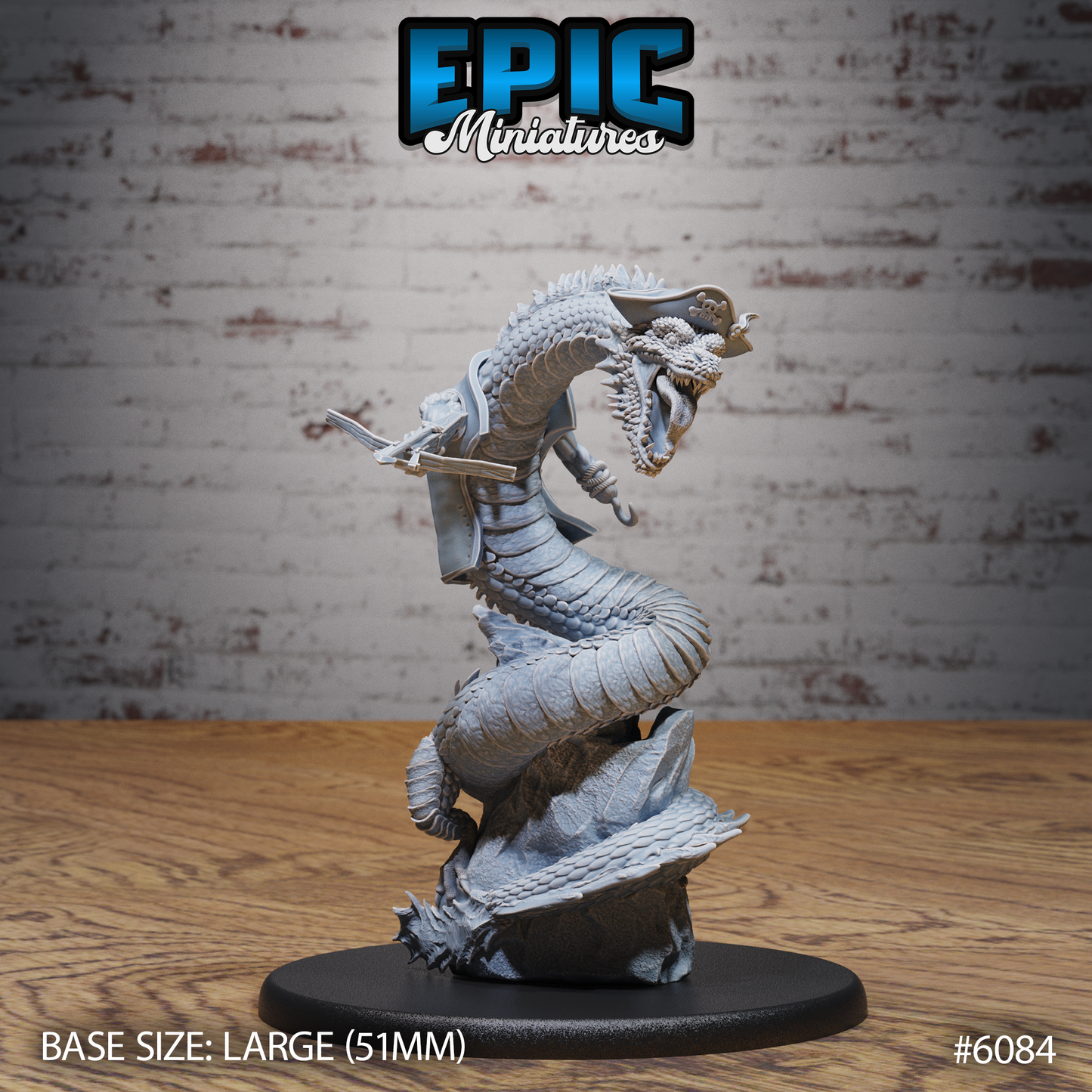 3D Resin Miniature Sea Serpent Pirate - D&D Epic Miniatures