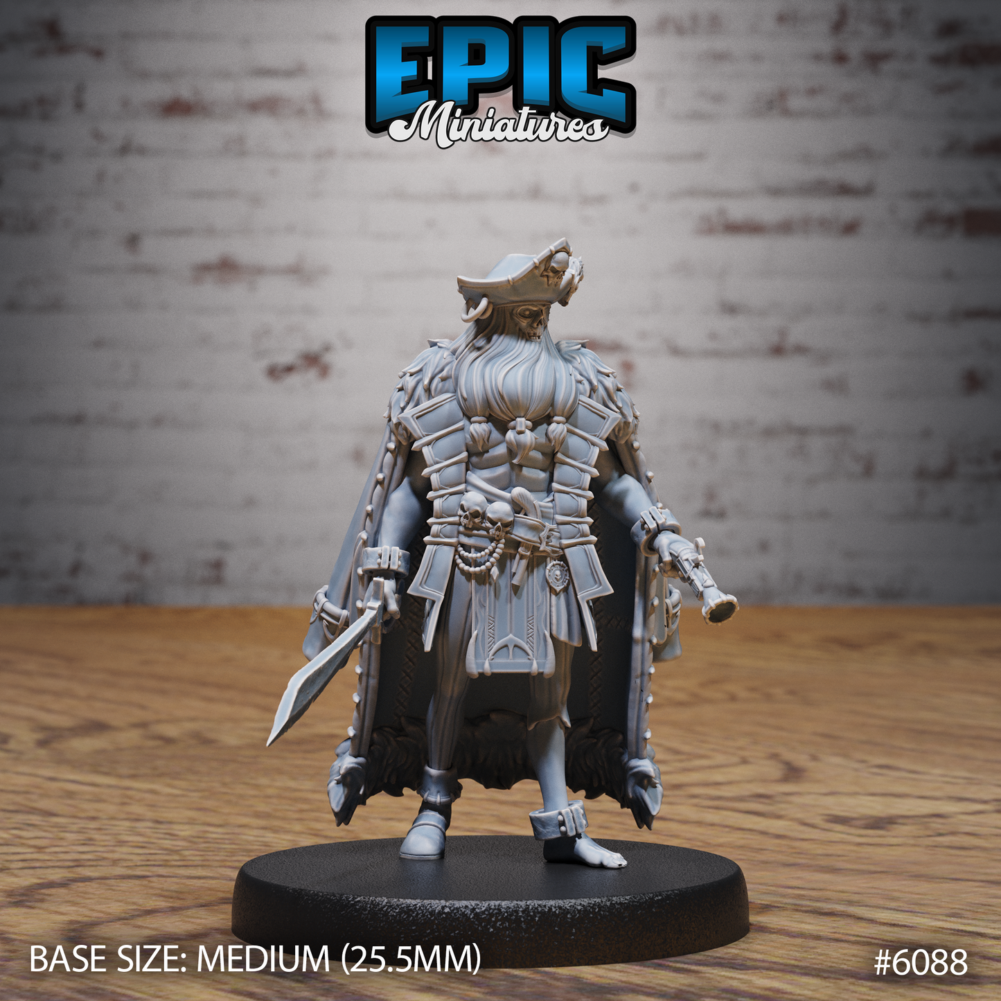 3D Resin Miniature Ghost Captain - D&D Epic Miniatures