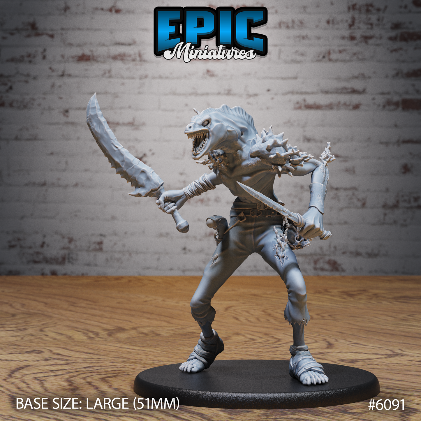 3D Resin Miniature Eel Folk Pirate - D&D Epic Miniatures