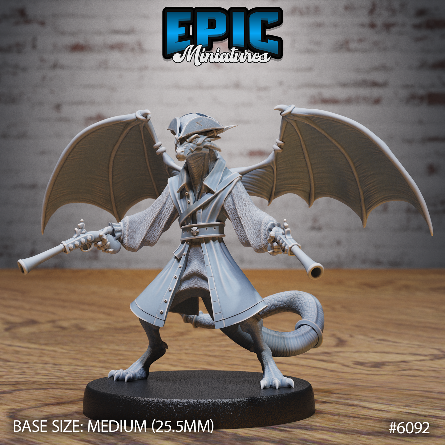 3D Resin Miniature Dracopirate - D&D Epic Miniatures